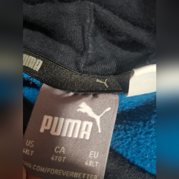 PUMA Men's Teal and Black Hoodie - Picture 3 of 4